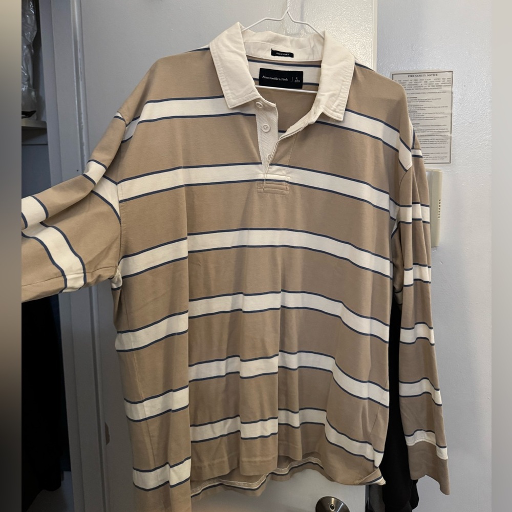 Men’s oversized fit Large long sleeve rugby polo - Picture 3 of 5
